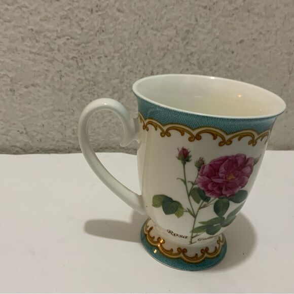 KENT POTTERY FOOTED COFFEE MUG - Roses - ROSA GALLICA OFFICINALIS G16 - Picture 5 of 8